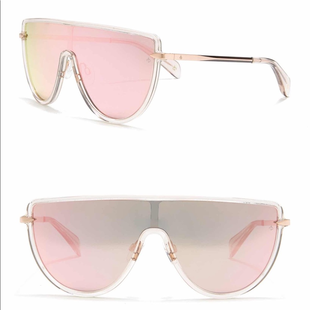 Rag & Bone Jupiter-Shield Nude/Rose-Gold Sunnies